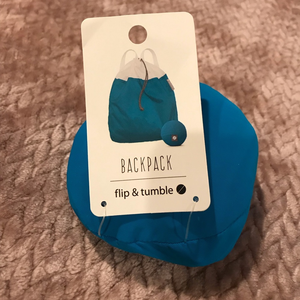 Flip and tumble Drawstring Backpack in Teal